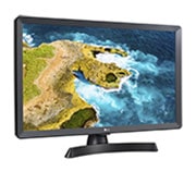 LG Moniteur TV LED compatible HD de 23,6 po., vue de côté de +15 degrés, 24TQ510S-PZ, thumbnail 3