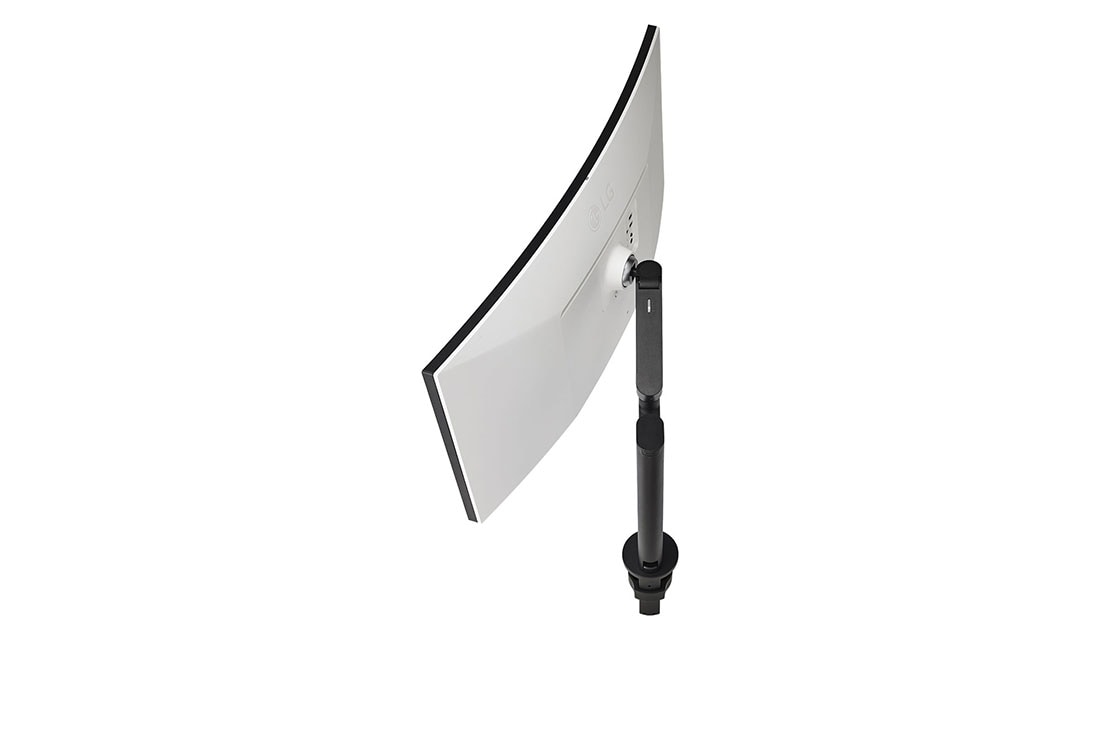 LG Moniteur Ergo incurvé UltraWide™ QHD+ 21:9 de 37,5 pouces (3840 x 1600), perspective arrière du moniteur pivoté à -70 degrés, 38WQ88C-W, thumbnail 8