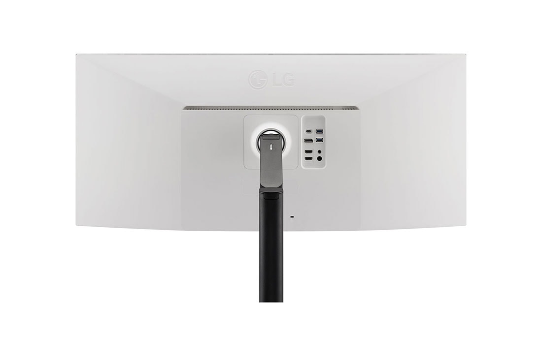 LG Moniteur Ergo incurvé UltraWide™ QHD+ 21:9 de 37,5 pouces (3840 x 1600), vue arrière en gros plan avec un bras de moniteur au centre, 38WQ88C-W, thumbnail 12