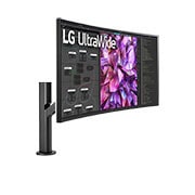 LG Moniteur Ergo incurvé UltraWide™ QHD+ 21:9 de 37,5 pouces (3840 x 1600), Vue en perspective, 38WQ88C-W, thumbnail 4