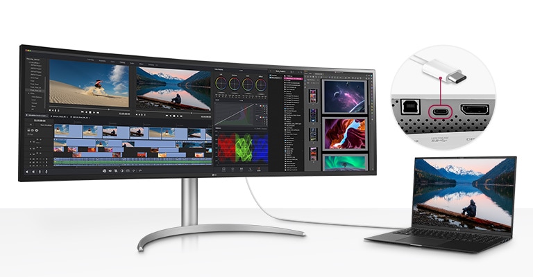 Le port USB Type-C™ permet le transfert d’écran et de données et le chargement du périphérique connecté, permettant ainsi de tout faire avec votre ordinateur portable, tout ça avec un seul câble.