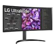 LG Moniteur incurvé UltraWide™ QHD 21:9 de 34 po (3440 x 1440), vue de côté de -15 degrés, 34WQ75C-B, thumbnail 3