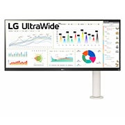 LG Moniteur 34'' 21:9 UltraWide™ FHD (2560 x 1080) avec support Ergo, vue de face avec le bras du moniteur sur la droite, 34WQ680-W, thumbnail 1
