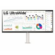 LG Moniteur 34'' 21:9 UltraWide™ FHD (2560 x 1080) avec support Ergo, vue de face avec le bras du moniteur au centre, 34WQ680-W, thumbnail 2