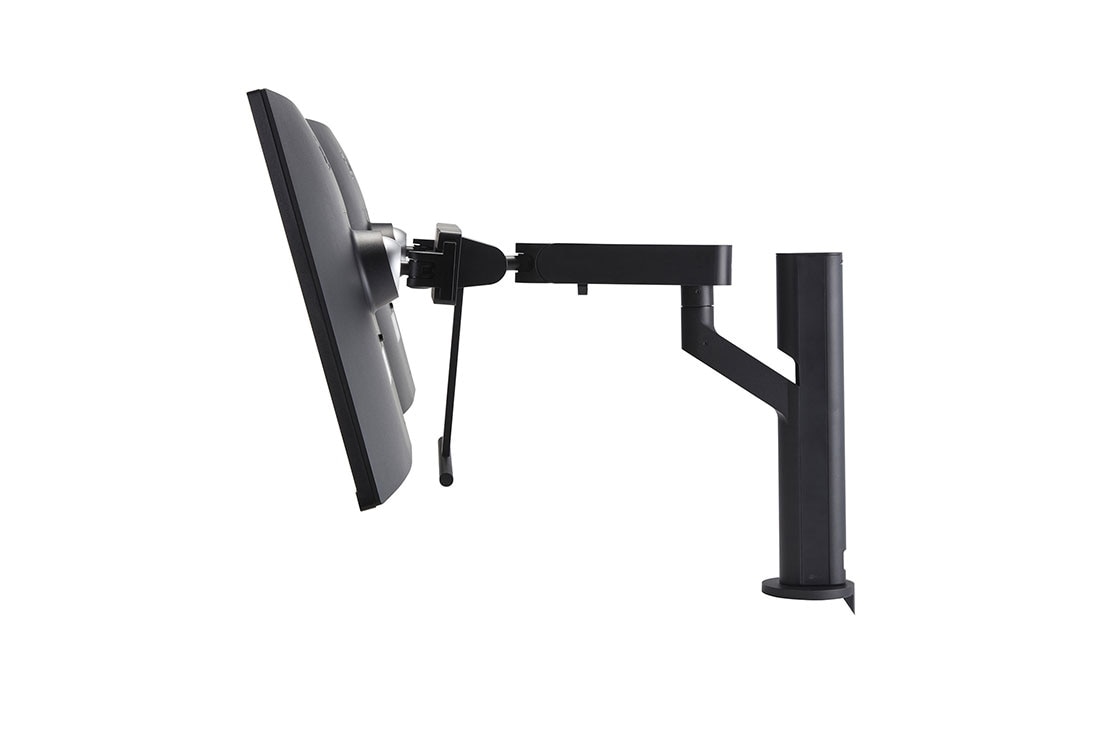 LG Moniteur QHD Ergo Dual 27 pouces avec configuration en série, perspective arrière du moniteur pivoté à -70 degrés, 27QP88DP-BS, thumbnail 8