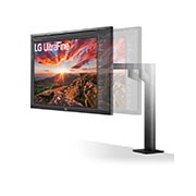 LG Moniteur IPS UHD 4K Ergo de 27 pouces avec USB de type C™, Vue en perspective du bras du moniteur étendu, 27UN880P-B, thumbnail 3