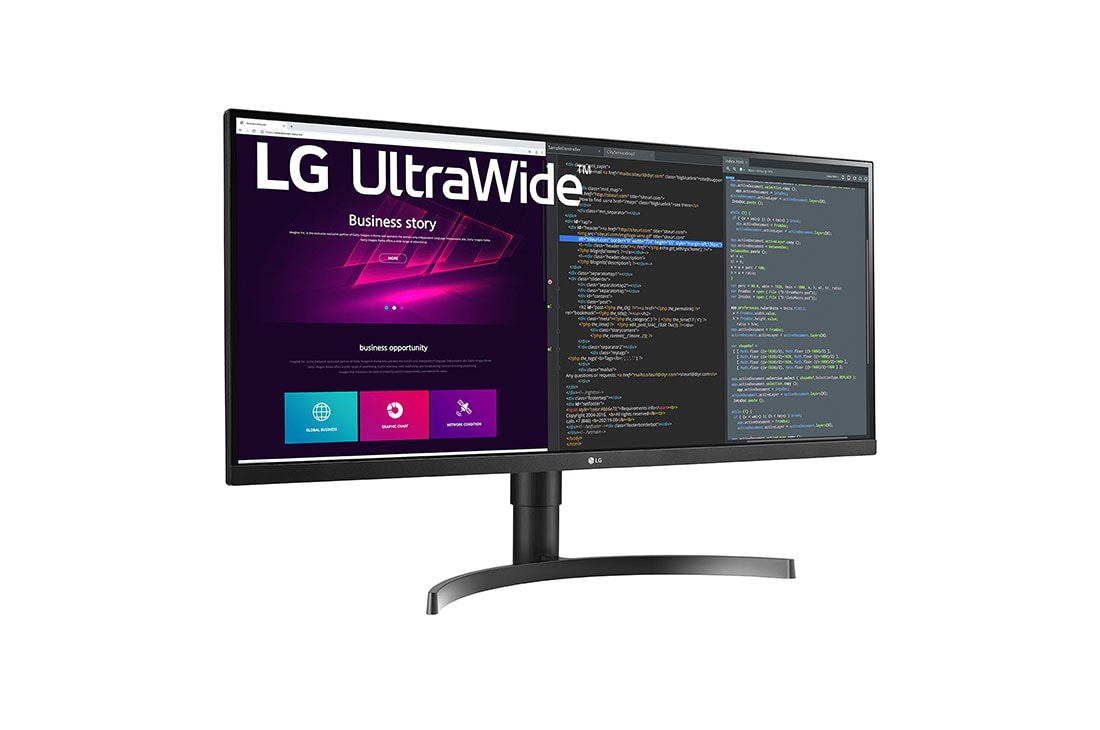 LG Moniteur IPS QHD (3 440 x 1 440) UltraWide™ de 34 po, vue de côté de -15 degrés, 34WN750P-B, thumbnail 3