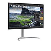 LG Moniteur noir UHD 4K Nano IPS de 31,5 pouces avec auto-étalonnage automatique, vue de côté de -15 degrés, 32UQ85R-W, thumbnail 3
