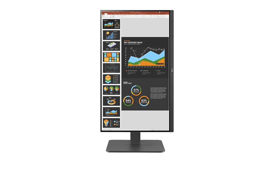 LG Écran IPS 23,8'' Full HD (1920 x 1080) avec port USB de Type-C™, vue avant de l’écran pivotant à +90 degrés, 24BR650B-C, thumbnail 10