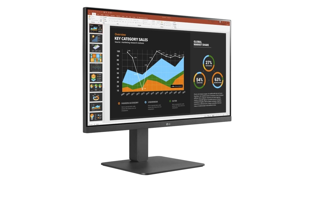 LG Moniteur IPS 27 pouces Full HD (1920 x 1080) avec port USB de Type-C™, Vue de côté de +30 degrés, 27BR650B-C, thumbnail 4