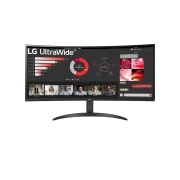 LG Moniteur 34'' 21:9 incurvé UltraWide™ QHD (3440x1440) Moniteur avec FreeSync™, vue avant, 34WR50QC-B, thumbnail 1