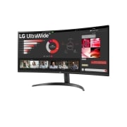 LG Moniteur 34'' 21:9 incurvé UltraWide™ QHD (3440x1440) Moniteur avec FreeSync™, vue latérale à -15 degrés, 34WR50QC-B, thumbnail 2