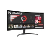 LG Moniteur 34'' 21:9 incurvé UltraWide™ QHD (3440x1440) Moniteur avec FreeSync™, vue latérale à +15 degrés, 34WR50QC-B, thumbnail 3