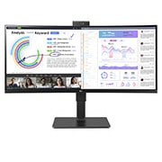 LG Moniteur IPS 34 po UltraWide™ WQHD (3440x1440) avec webcam et micro intégrés, Vue avant avec webcam Full HD pousser-tirer, 34BQ77QC-B, thumbnail 1