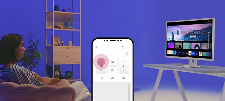 Grâce à l’application ThinQ, vous pouvez utiliser des fonctionnalités clés d’une télécommande.