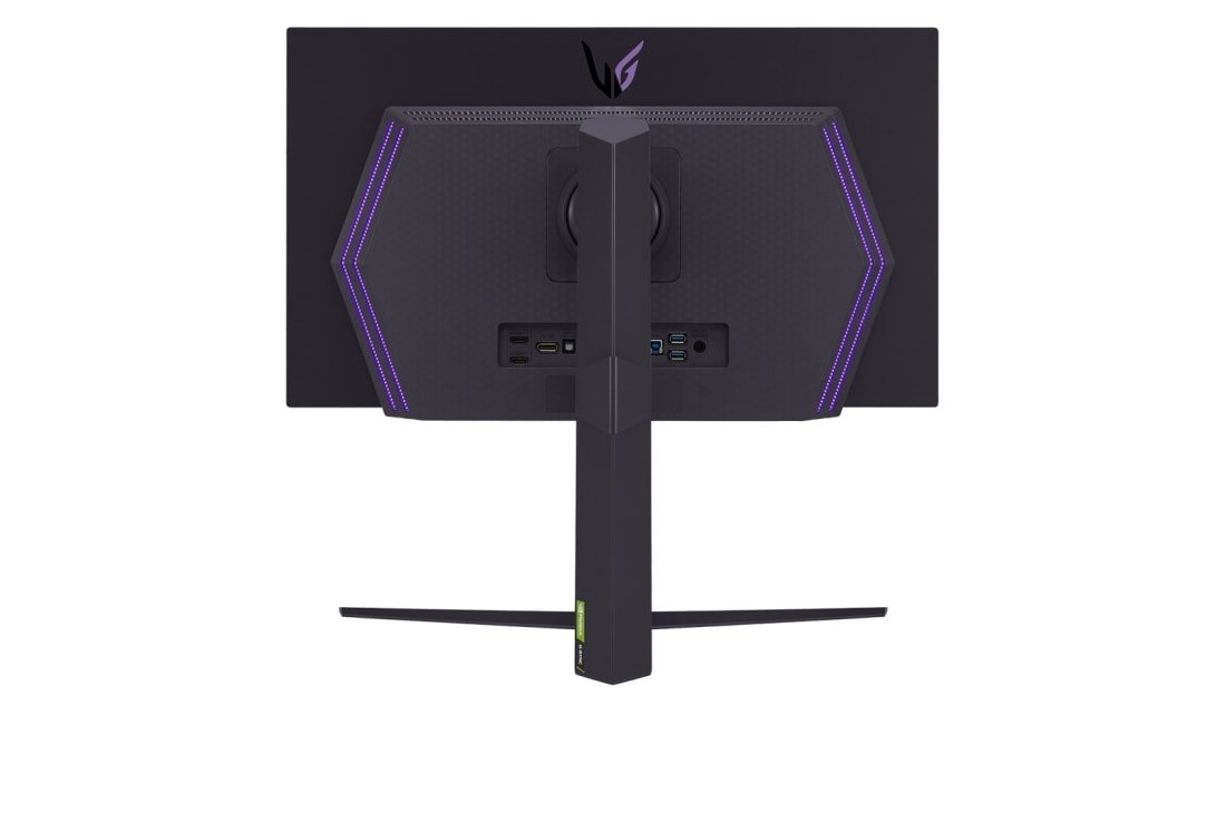 LG Moniteur pour jeu 27” UltraGear™ OLED | HDR400 True black, 240 Hz, 0,03 ms(GtG), vue arrière avec lumières allumées, 27GS95QE-B, thumbnail 8