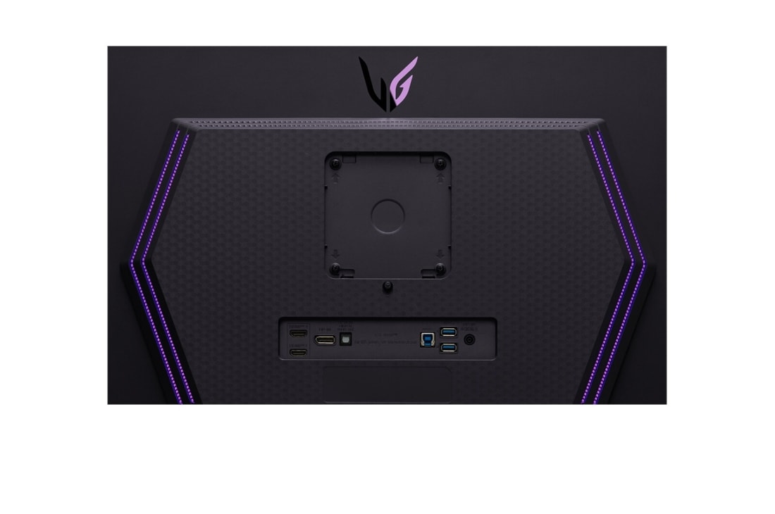 LG Moniteur pour jeu 27” UltraGear™ OLED | HDR400 True black, 240 Hz, 0,03 ms(GtG), gros plan des ports avec voyants allumés, 27GS95QE-B, thumbnail 12