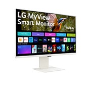 LG MyView Smart Monitor 4K UHD IPS 32 po avec webOS et webcam FHD intégrée, vue en perspective, 32SR85U-W, thumbnail 8