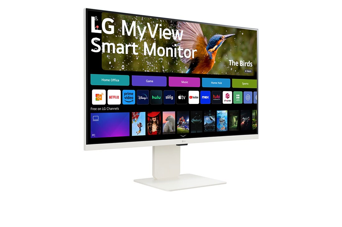 LG MyView Smart Monitor IPS 4K UHD 32 pouces avec webOS, vue en perspective, 32SR83U-W, thumbnail 5