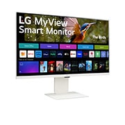LG MyView Smart Monitor IPS 4K UHD 32 pouces avec webOS, vue latérale à +15 degrés, 32SR83U-W, thumbnail 4