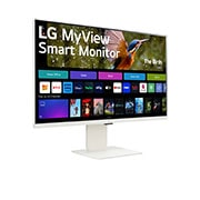 LG MyView Smart Monitor IPS 4K UHD 32 pouces avec webOS, vue en perspective, 32SR83U-W, thumbnail 5