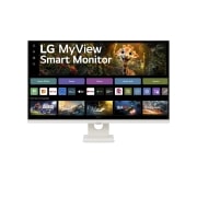 LG MyView Smart Monitor 4K UHD 32 pouces avec webOS, vue de face avec webcam, 32SR73U-W, thumbnail 2