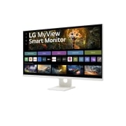 LG MyView Smart Monitor 4K UHD 32 pouces avec webOS, vue latérale à -15 degrés, 32SR73U-W, thumbnail 3