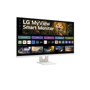 LG MyView Smart Monitor 4K UHD 32 pouces avec webOS, vue latérale à +15 degrés, 32SR73U-W, thumbnail 4