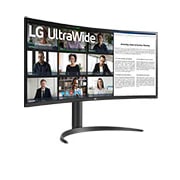 LG Moniteur incurvé UltraWide™ QHD 34'' avec USB Type-C™, vue en perspective, 34WR55QK-B, thumbnail 4