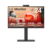 LG Moniteur Full HD IPS 24” avec webcam FHD et USB Type-C™ intégrés, vue de face avec webcam, 24BA850-B, thumbnail 1