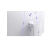 LG Moniteur pour jeu intelligent IA LG UltraGear™ 32 pouces UHD 4K 144Hz | 1ms (GtG), webOS, gros plan de l’emblème à l’arrière, 32G810SA-W, thumbnail 17