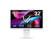 LG Moniteur pour jeu intelligent IA LG UltraGear™ 32 pouces UHD 4K 144Hz | 1ms (GtG), webOS, vue avant, 32G810SA-W, thumbnail 1