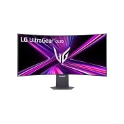 LG Moniteur pour jeu LG UltraGear™ de 45 pouces OLED Dual-Mode 5K2K | 0.03ms (GtG), Basse riche (10Wx2), DisplayHDR True Black 400, DP 2.1 & USB-C, vue avant du moniteur avec le support en bas, 45GX950A-B, thumbnail 16