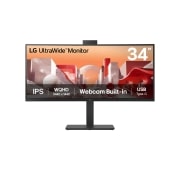 LG Moniteur incurvé IPS UltraWide QHD 34'' avec webcam FHD intégrée et USB Type-C™, vue de face avec webcam, 34BA85QE-B, thumbnail 1
