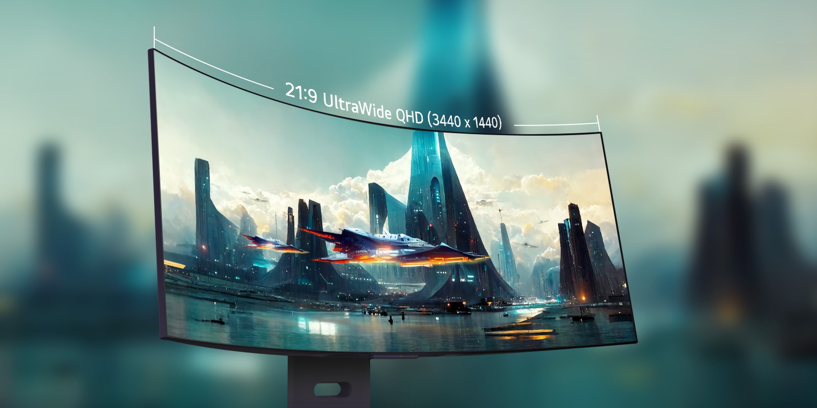 Le moniteur OLED incurvé 21:9 offre une expérience immersive et captivante avec un rapport d'aspect équilibré et optimisé.	