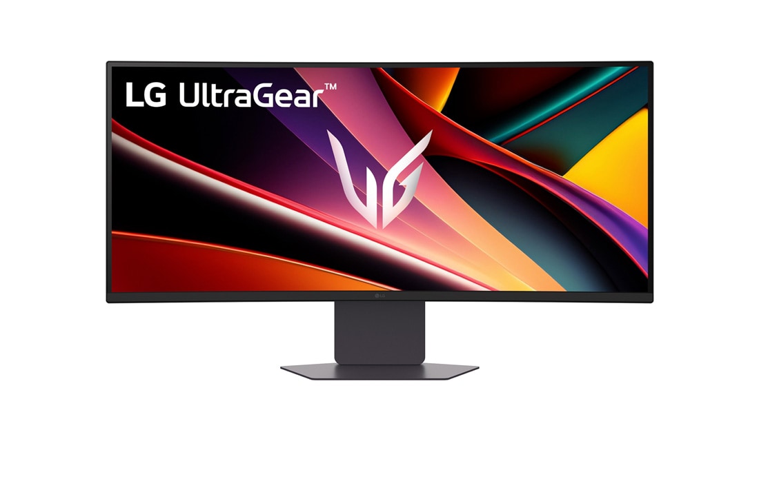 LG Moniteur pour jeu incurvé OLED WQHD 160Hz 34 pouces LG UltraGear™ | 160Hz, AMD FreeSync™ Premium, vue avant du moniteur avec le support en bas, 34G600A-B, thumbnail 4