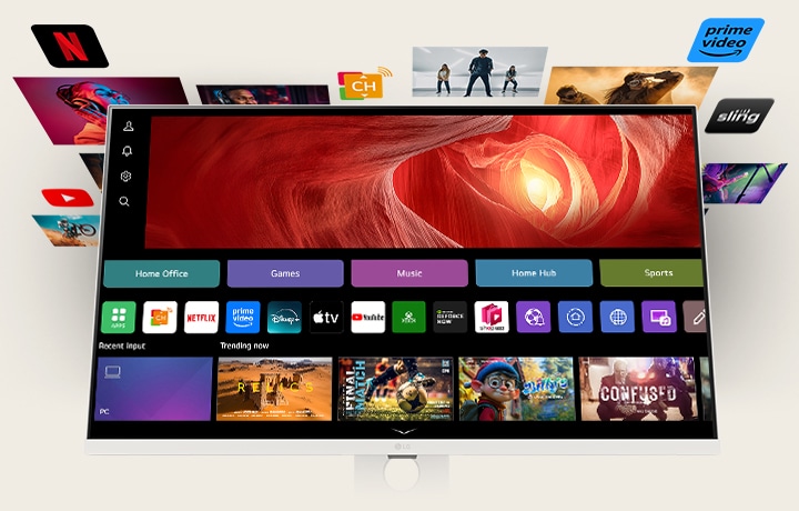 Une photo présentant divers contenus sur WebOS.