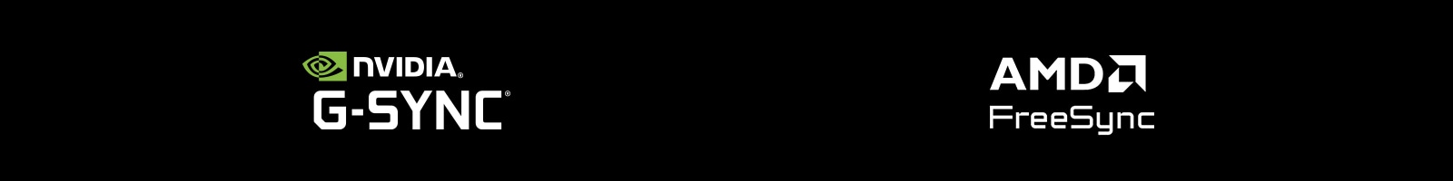 Logos de NVIDIA G-SYNC, AMD FreeSync.