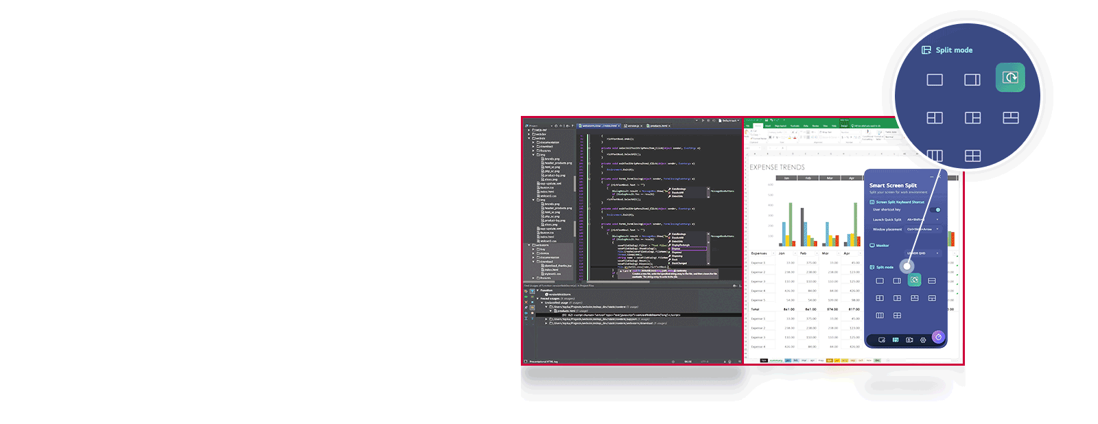 L’application LG Switch prend en charge diverses fonctions pour effectuer plusieurs tâches simultanément en installant un logiciel sur l’ordinateur.