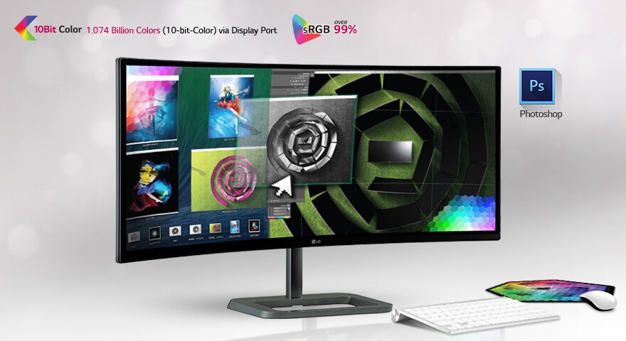 Profondeur de couleurs de 10 bits (1 milliard de couleurs)