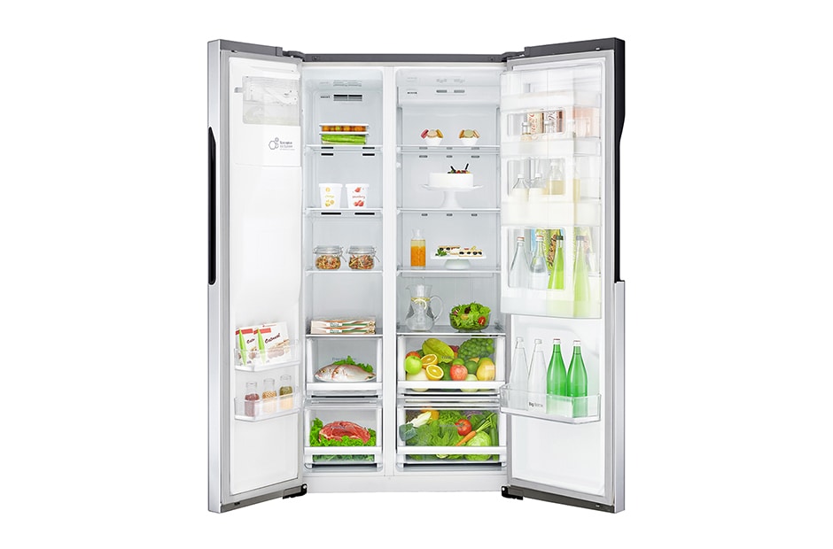 LG 591L capacité | Door-in-Door® | Espace de refroidissement et de congélation supplémentaire  |Total no Frost | Distributeur d'eau et de glaçons | Compresseur Linéare Inverter, GSJ560PZXV, thumbnail 3