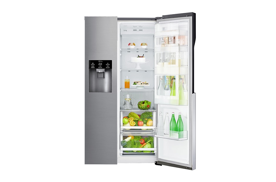 LG 591L capacité | Door-in-Door® | Espace de refroidissement et de congélation supplémentaire  |Total no Frost | Distributeur d'eau et de glaçons | Compresseur Linéare Inverter, GSJ560PZXV, thumbnail 5