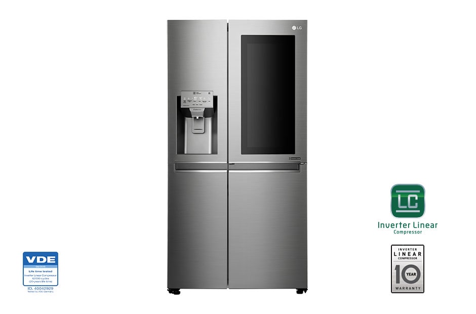 LG Knock, Knock! Keep it cool! | Instaview Door-in-Door™  Réfrigérateur américain | Total No Frost | Grande Capacité | Compresseur linéaire, GSX960NEAZ