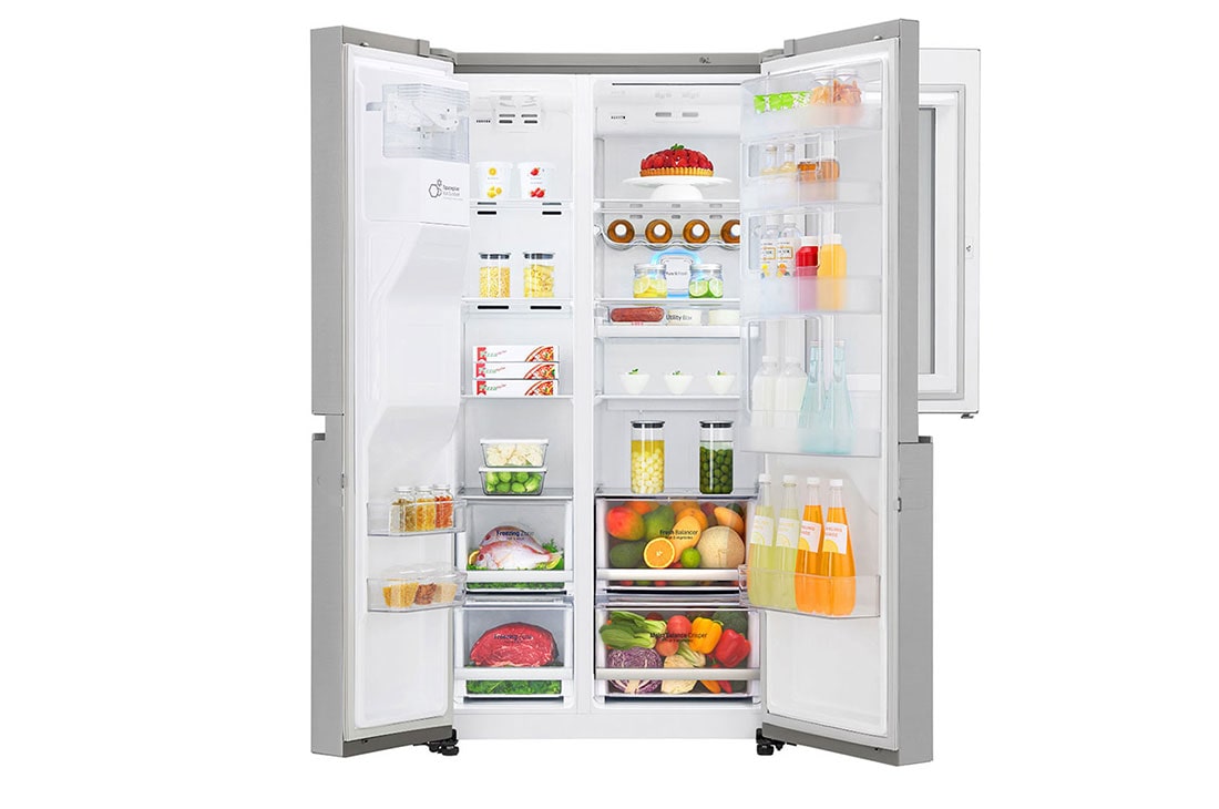 LG Knock. Knock. Keep it cool! | InstaView™ Door-in-Door™ | 601L capacité | Réfrigérateur américain | DoorCooling+™ | Total No Frost, GSX960NSVZ, thumbnail 3