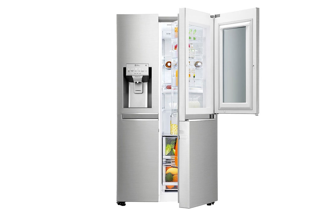 LG Knock. Knock. Keep it cool! | InstaView™ Door-in-Door™ | 601L capacité | Réfrigérateur américain | DoorCooling+™ | Total No Frost, GSX960NSVZ, thumbnail 5