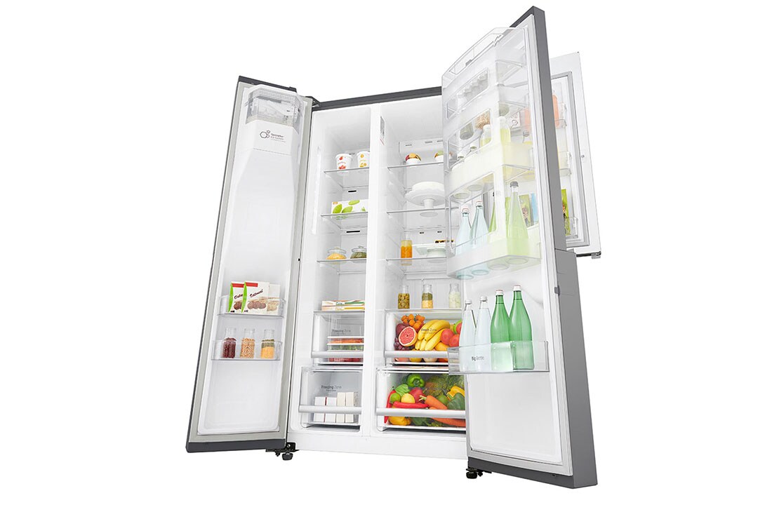 LG 601L capacité | Door-in-Door® | Espace de refroidissement et de congélation supplémentaire  |Total no Frost | Distributeur d'eau et de glaçons | Compresseur linéaire Inverter, GSJ761PZUZ, thumbnail 7