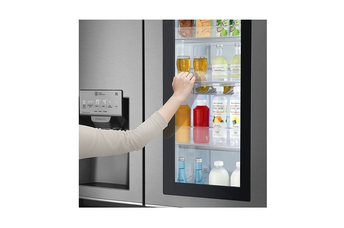 LG Knock. Knock. Keep it cool! | instaView™ Door-in-Door™ | 601L capacité | Réfrigérateur américain | Total No Frost  | Espace de refroidissement et de congélation supplémentaire| Compresseur linéaire Inverter, GSI961PZAZ, thumbnail 5