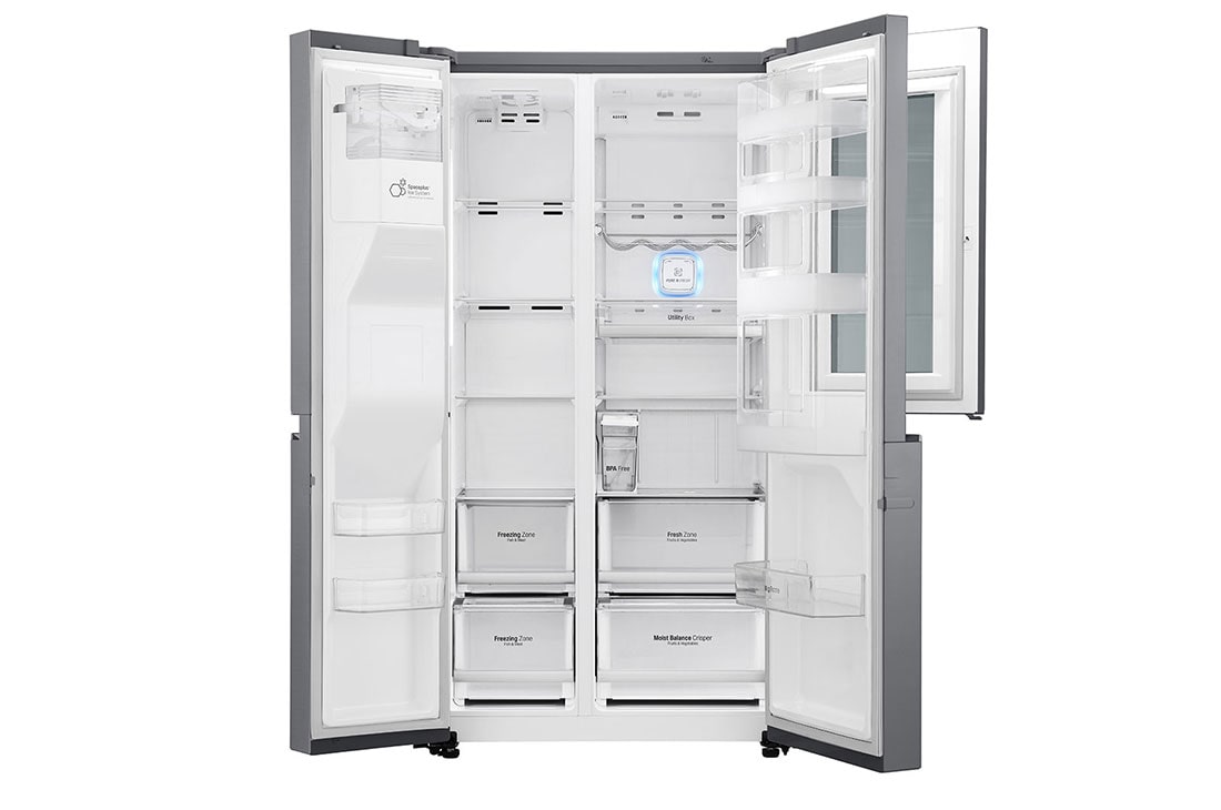 LG Knock. Knock. Keep it cool! | instaView™ Door-in-Door™ | 601L capacité | Réfrigérateur américain | Total No Frost  | Espace de refroidissement et de congélation supplémentaire| Compresseur linéaire Inverter, GSI961PZAZ, thumbnail 12