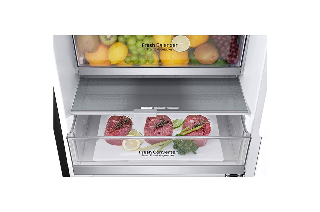 LG Door Cooling<sup> +</sup> | 384L capacité | Total no Frost  |  Compresseur Linéare Inverter | Grande capacité | 36dB – réfrigérateur le plus silencieux, GBB72MCUFN, thumbnail 4