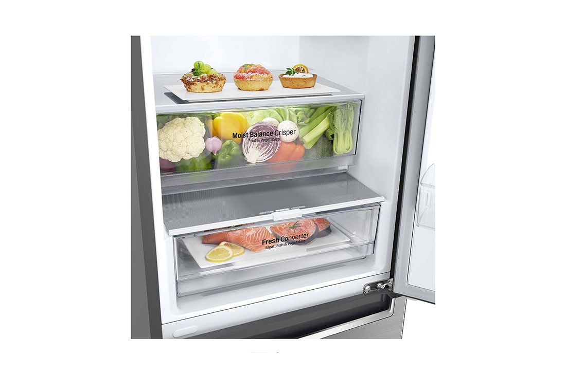 LG  Door Cooling+ - La fraîcheur partout | 384L  capacité  | Moist Balance Crisper |Compresseur Smart Inverter, GBB62PZGGN, thumbnail 4